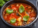 Рецепта Зеленчукова супа от рататуй с тиквички и патладжани и сирене камамбер